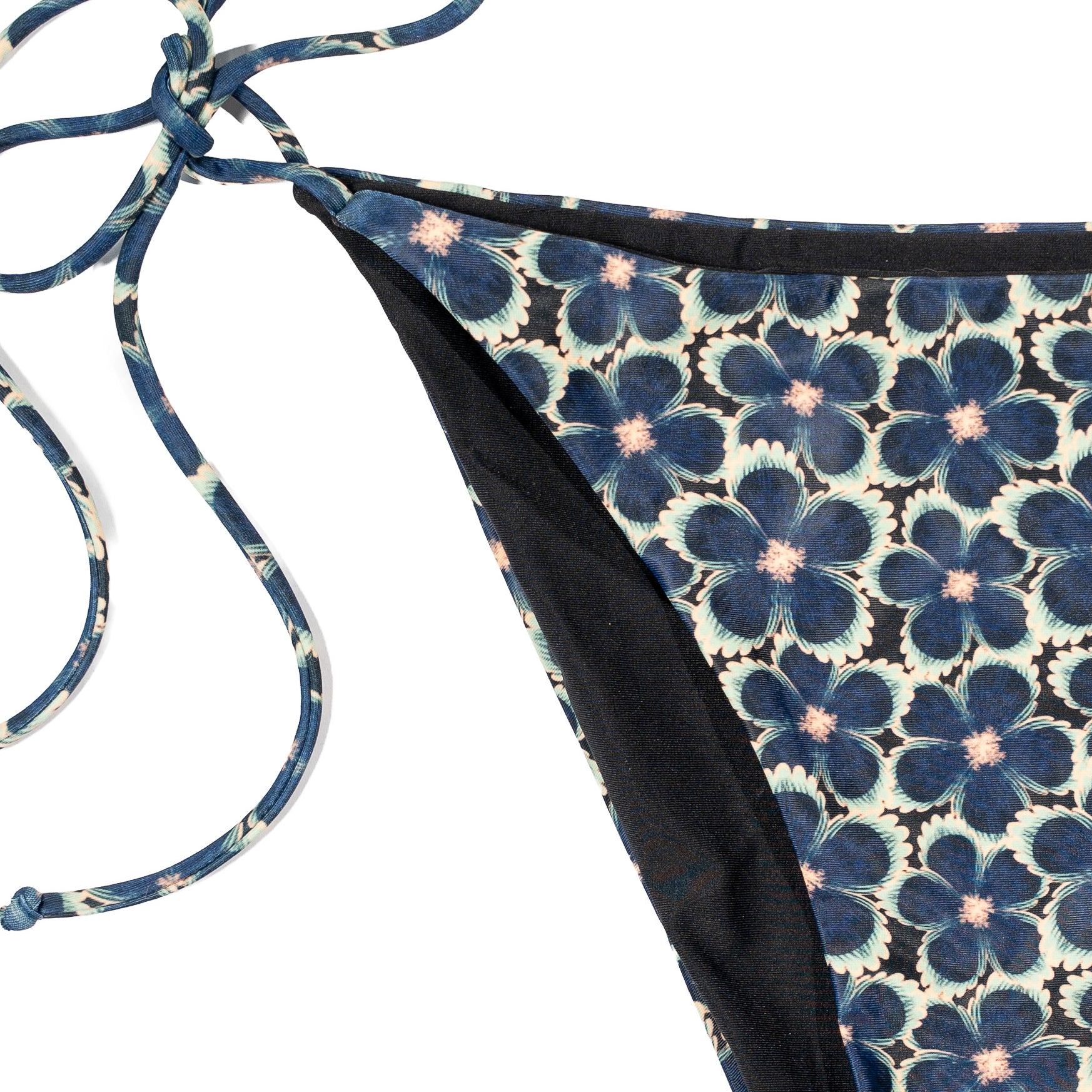 Bikinitrusser med bindebånd - Midnight Bloom